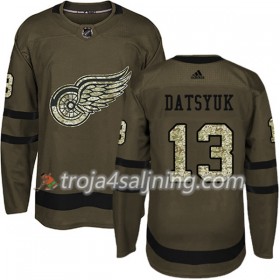 Detroit Red Wings tröja Pavel Datsyuk 13 Adidas 2017-2018 Camo Grön Authentic - NHL Tröjor Herr